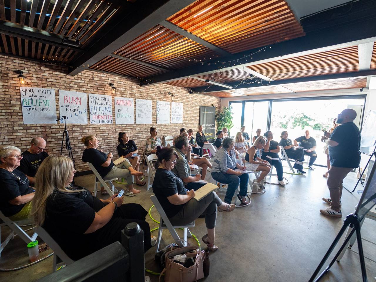 A full room during a workshop